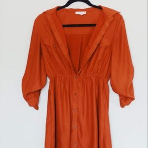 Burnt Orange/Brown Button Down Dress Cotton On